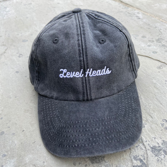 Script Logo Cap - Vintage Black - LEVEL Heads & Threads